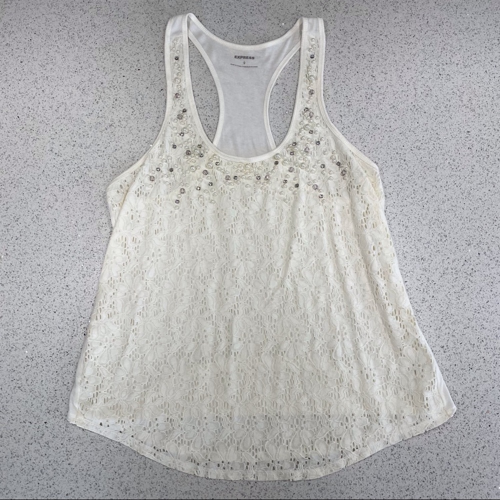 EXPRESS Beaded/Embellished trim tank top